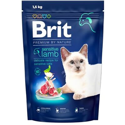 Brit Premium by Nature Croquettes pour chats sensibles, hypoallergéniques, goût agneau, 1,5 kg Brit Premium by Nature Croquettes pour chats sensibles, hypoallergéniques, goût agneau, 1,5 kg