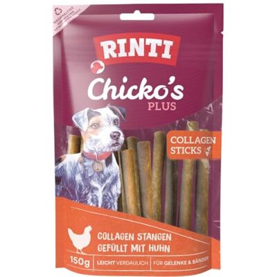 Rinti Chicko's Plus Collagène Sticks Snacks à base de filet de poulet frais et de collagène de bœuf pour chiens adultes Friandises pour chien sans soja ni farine de viande dans un sac frais 9 x Rinti Chicko's Plus Collagène Sticks Snacks à base de filet de poulet frais et de collagène de bœuf pour chiens adultes Friandises pour chien sans soja ni farine de viande dans un sac frais 9 x