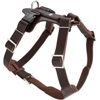 HUNTER Harnais pour chien AALBORG Couleur : marron foncé Cuir de vachette réglable Avec boucles en plastique Design serré Fabriqué en Allemagne Taille : S-M/2 HUNTER Harnais pour chien AALBORG Couleur : marron foncé Cuir de vachette réglable Avec boucles en plastique Design serré Fabriqué en Allemagne Taille : S-M/2