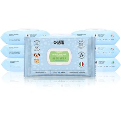 Animal House Lingettes parfumées , 350 unités : Lingettes humides hydratantes, pour Le Nettoyage Quotidien des Chiens et des Chats (350, Aloès et chlorhexidine) Animal House Lingettes parfumées , 350 unités : Lingettes humides hydratantes, pour Le Nettoyage Quotidien des Chiens et des Chats (350, Aloès et chlorhexidine)