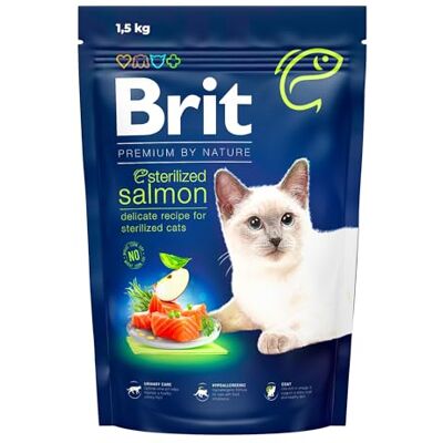Brit Nourriture pour chat Premium by Nature STERILIZED Adulte Saumon Dinde 1,5 Kg Brit Nourriture pour chat Premium by Nature STERILIZED Adulte Saumon Dinde 1,5 Kg