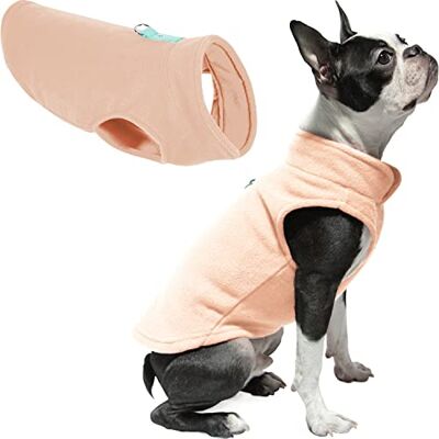 GOOBY Gilet en polaire pour chien – Pêche, taille L – Pull chaud en polaire avec anneau torique – Manteau d'hiver pour petit chien – Vêtement pour chien par temps froid pour petit chien garçon ou fille GOOBY Gilet en polaire pour chien – Pêche, taille L – Pull chaud en polaire avec anneau torique – Manteau d'hiver pour petit chien – Vêtement pour chien par temps froid pour petit chien garçon ou fille