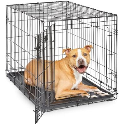 MidWest Homes for Pets iCrate 1536DDU Cage pour chien nouvellement optimisée avec une seule porte, bac anti-fuite, pieds de protection, longueur 90,5 cm, noir MidWest Homes for Pets iCrate 1536DDU Cage pour chien nouvellement optimisée avec une seule porte, bac anti-fuite, pieds de protection, longueur 90,5 cm, noir