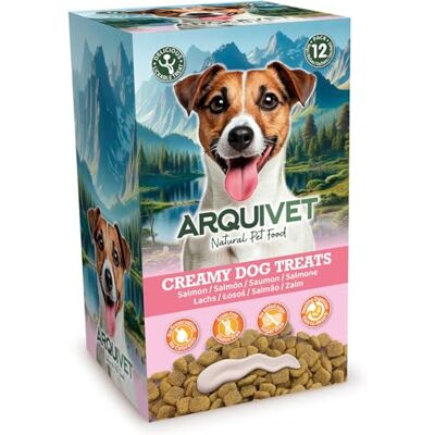Arquivet Friandises crémeuses pour chiens Friandises crémeuses au saumon (présentoir de 12 sachets de 5 x 15 g) pour chiens Arquivet Friandises crémeuses pour chiens Friandises crémeuses au saumon (présentoir de 12 sachets de 5 x 15 g) pour chiens
