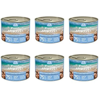 Arquivet Pack de 6 boulettes de thon frais Boîtes de mini boulettes de thon Boîtes de 200 g Nourriture humide pour chiens, toutes races Arquivet Pack de 6 boulettes de thon frais Boîtes de mini boulettes de thon Boîtes de 200 g Nourriture humide pour chiens, toutes races