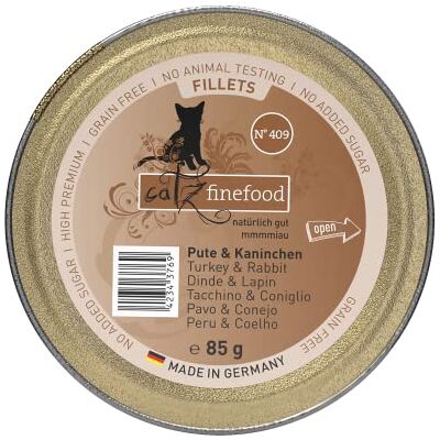 Catz finefood Nourriture Humide pour Chat N° 409 sans céréales pour la Dinde, Le Poulet et Les Lapins Nourriture Humide sans Sucre pour Chat Catz finefood Nourriture Humide pour Chat N° 409 sans céréales pour la Dinde, Le Poulet et Les Lapins Nourriture Humide sans Sucre pour Chat
