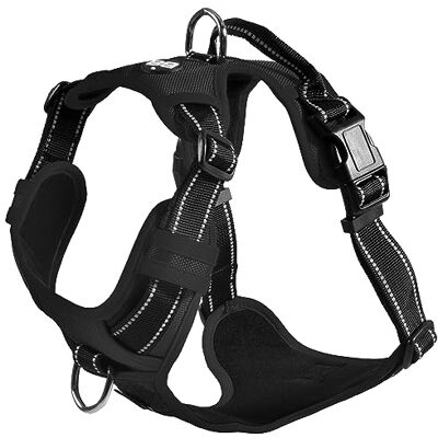 Bobby Rando Walk Harnais pour chien Taille M en nylon réfléchissant, boucles réglables à fermeture sécurisée, facile à enfiler, noir, tour de cou 40-63 cm, tour de poitrine 51-66 cm Bobby Rando Walk Harnais pour chien Taille M en nylon réfléchissant, boucles réglables à fermeture sécurisée, facile à enfiler, noir, tour de cou 40-63 cm, tour de poitrine 51-66 cm