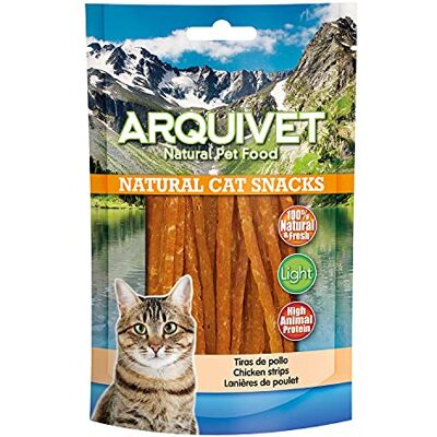 Arquivet Lot de 24 bandes de poulet x 50 g Snacks naturels pour chats 100% naturels Chuches, prix, friandises et récompenses pour félins Arquivet Lot de 24 bandes de poulet x 50 g Snacks naturels pour chats 100% naturels Chuches, prix, friandises et récompenses pour félins