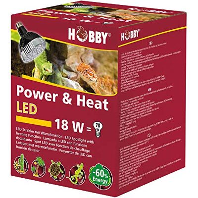 Hobby Terraristik Power & Heat Spot LED avec fonction chauffante pour terrarium 18 W I Lampe chauffante pour terrarium I Lampe LED pour émission de lumière et de chaleur I Lampe chauffante pour Hobby Terraristik Power & Heat Spot LED avec fonction chauffante pour terrarium 18 W I Lampe chauffante pour terrarium I Lampe LED pour émission de lumière et de chaleur I Lampe chauffante pour
