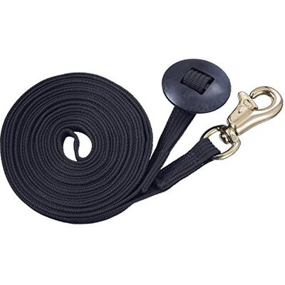 Tough 1 Ligne de longe en coton allemand avec boutons-pression lourds, noir, 7,6 m Tough 1 Ligne de longe en coton allemand avec boutons-pression lourds, noir, 7,6 m