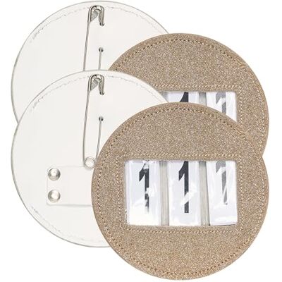 Imperial Riding IRH Lot de 2 numéros de dossard ronds à paillettes avec paillettes, 3 chiffres, doré, taille unique Imperial Riding IRH Lot de 2 numéros de dossard ronds à paillettes avec paillettes, 3 chiffres, doré, taille unique