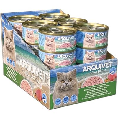 Arquivet Filets de thon rouge aux légumes (lot de 24) Boîte de 80 g Nourriture humide pour chat Arquivet Filets de thon rouge aux légumes (lot de 24) Boîte de 80 g Nourriture humide pour chat