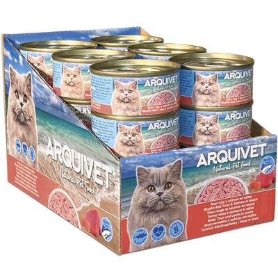Arquivet Filets de thon rouge au saumon (24 boîtes de 80 g) Nourriture humide pour chats Arquivet Filets de thon rouge au saumon (24 boîtes de 80 g) Nourriture humide pour chats