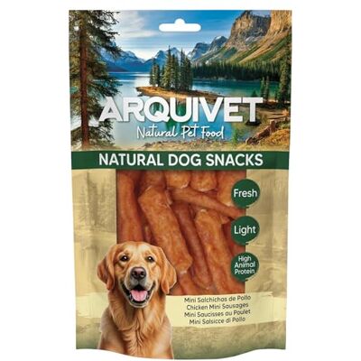 Arquivet Friandises pour chiens (lot de 12) Mini saucisses de poulet 100 g, friandises naturelles pour chiens Arquivet Friandises pour chiens (lot de 12) Mini saucisses de poulet 100 g, friandises naturelles pour chiens