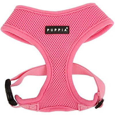 Puppia Harnais souple pour chien à enfiler par dessus la tête, triple couche en maille respirante réglable et boucle à dégagement rapide, pas de risque d’étranglement, rose, taille S Puppia Harnais souple pour chien à enfiler par dessus la tête, triple couche en maille respirante réglable et boucle à dégagement rapide, pas de risque d’étranglement, rose, taille S