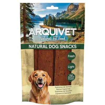 Arquivet Friandises pour chiens (lot de 12) Suprêmes de saumon 100 g, friandises naturelles pour chiens Arquivet Friandises pour chiens (lot de 12) Suprêmes de saumon 100 g, friandises naturelles pour chiens