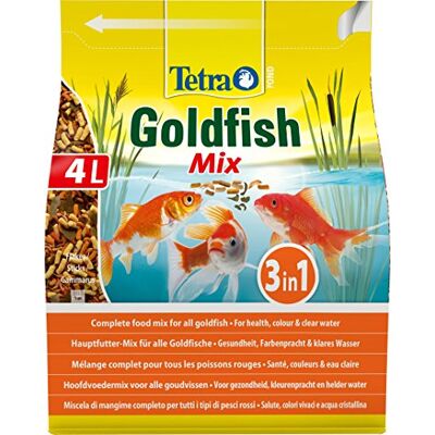 Tetra Pond Goldfish Mix – Mélange Complet de Sticks, Flocons, Gammarus Aliment pour Poissons Rouges de Bassin et de Jardin Enrichis en Oligo-éléments, Vitamines essentiels, Spiruline – 4 L Tetra Pond Goldfish Mix – Mélange Complet de Sticks, Flocons, Gammarus Aliment pour Poissons Rouges de Bassin et de Jardin Enrichis en Oligo-éléments, Vitamines essentiels, Spiruline – 4 L