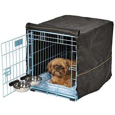MidWest Homes for Pets Blue Fashion iCrate Kit de démarrage de cage pour petits chiens de 61 cm avec cage, lit pour animal domestique, 2 gamelles et housse de confidentialité MidWest Homes for Pets Blue Fashion iCrate Kit de démarrage de cage pour petits chiens de 61 cm avec cage, lit pour animal domestique, 2 gamelles et housse de confidentialité