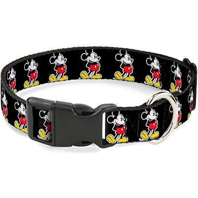 Buckle-Down Buckle Down Classique Mickey Mouse Pose Plastique Noir Clip Collier Buckle-Down Buckle Down Classique Mickey Mouse Pose Plastique Noir Clip Collier