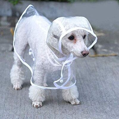 Leopacat Manteau de pluie pour chien Poncho de pluie portable Respirant Léger Convient pour un cou de 32 cm, longueur 29 cm, poitrine 46 cm Leopacat Manteau de pluie pour chien Poncho de pluie portable Respirant Léger Convient pour un cou de 32 cm, longueur 29 cm, poitrine 46 cm