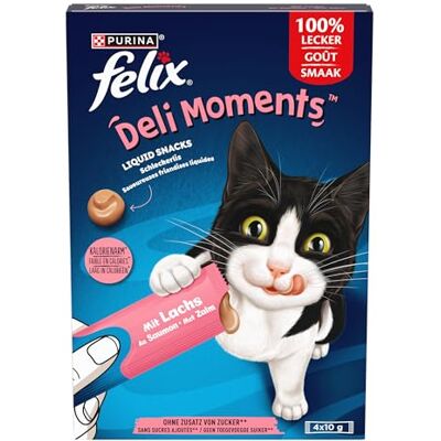 Felix Deli Moments Friandises Chat Au Saumon 4x10 g Lot de 11 Felix Deli Moments Friandises Chat Au Saumon 4x10 g Lot de 11