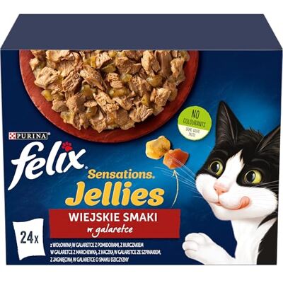 Felix Purina Nourriture pour chat, poulet, bœuf, agneau, canard, 24 x 85 g Felix Purina Nourriture pour chat, poulet, bœuf, agneau, canard, 24 x 85 g