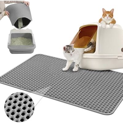 NVIYAM Tapis de litière pour chat 60 x 40 cm Imperméable Double couche Mousse EVA Gris NVIYAM Tapis de litière pour chat 60 x 40 cm Imperméable Double couche Mousse EVA Gris