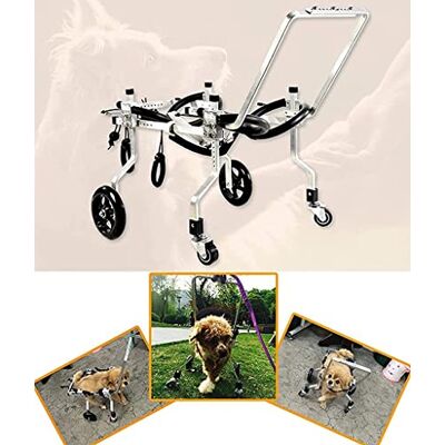 MAXWXB Fauteuil roulant pour chien Roues de marche réglables pour animaux de compagnie Aide à la marche pour chien handicapé Roue de mobilité pour chien pour la rééducation des pattes arrière pour chiens Po MAXWXB Fauteuil roulant pour chien Roues de marche réglables pour animaux de compagnie Aide à la marche pour chien handicapé Roue de mobilité pour chien pour la rééducation des pattes arrière pour chiens Po