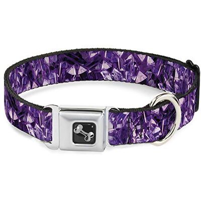 Buckle-Down Buckle Down 15–66 cm Cristaux Violets Collier de Chien en Forme d'os, Large Buckle-Down Buckle Down 15–66 cm Cristaux Violets Collier de Chien en Forme d'os, Large