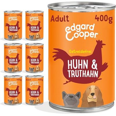 Edgard & Cooper Nourriture humide pour chien Parrain Pour adulte Sans céréales Nourriture humide Poulet naturel et dinde 400 g x 6 avec beaucoup de viande fraîche et d'intestins nutritifs Edgard & Cooper Nourriture humide pour chien Parrain Pour adulte Sans céréales Nourriture humide Poulet naturel et dinde 400 g x 6 avec beaucoup de viande fraîche et d'intestins nutritifs