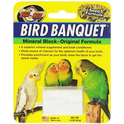 Zoo Med Bloc de Minéraux Banquet pour Oiseau Taille S 28 g Zoo Med Bloc de Minéraux Banquet pour Oiseau Taille S 28 g