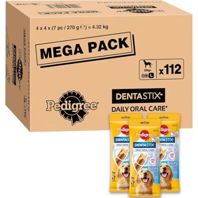 Pedigree DentaStix 112 Bâtons - Croquettes dentaires pour grands chiens Pedigree DentaStix 112 Bâtons - Croquettes dentaires pour grands chiens