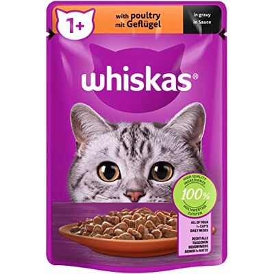 whiskas 1+ nourriture pour chat, volaille en sauce, 85 g whiskas 1+ nourriture pour chat, volaille en sauce, 85 g