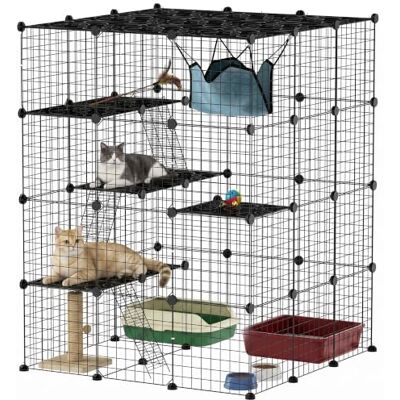 Pawhut Clôture pour Animaux Domestiques 4 Niveaux 105 x 105 x 140 cm Noir Enclos Lapin Intérieur, Enclos Modulable pour Petits Animaux, Lapins, Panneaux Grillagés Pawhut Clôture pour Animaux Domestiques 4 Niveaux 105 x 105 x 140 cm Noir Enclos Lapin Intérieur, Enclos Modulable pour Petits Animaux, Lapins, Panneaux Grillagés