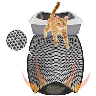 BYPET Oval4060 Tapis de litière pour chat Design nid d'abeille Imperméable Double couche Design nid d'abeille BYPET Oval4060 Tapis de litière pour chat Design nid d'abeille Imperméable Double couche Design nid d'abeille