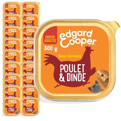 Edgard & Cooper Pâté Pour Chien, (Poulet & Dinde, 300g x 18), Sans Céréales, Viande fraîche et protéines de qualité, Vrais ingrédients pour chiens, Hypoallergénique, Sans sucres ajoutés Edgard & Cooper Pâté Pour Chien, (Poulet & Dinde, 300g x 18), Sans Céréales, Viande fraîche et protéines de qualité, Vrais ingrédients pour chiens, Hypoallergénique, Sans sucres ajoutés