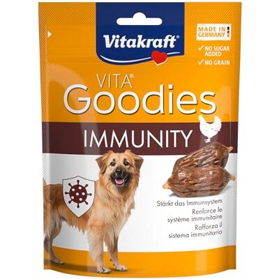 Vitakraft Goodies Immunity Friandises saines pour chien Postbiotiques pour un système immunitaire fort, sans sucre ajouté (1 x 60 g) Vitakraft Goodies Immunity Friandises saines pour chien Postbiotiques pour un système immunitaire fort, sans sucre ajouté (1 x 60 g)