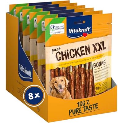 Vitakraft Chicken Bonas XXL Friandises pour chien sans céréales, bâtonnets à mâcher avec poulet maigre, dans un sachet XXL refermable, sans sucre ajouté (8 x 200 g) Vitakraft Chicken Bonas XXL Friandises pour chien sans céréales, bâtonnets à mâcher avec poulet maigre, dans un sachet XXL refermable, sans sucre ajouté (8 x 200 g)