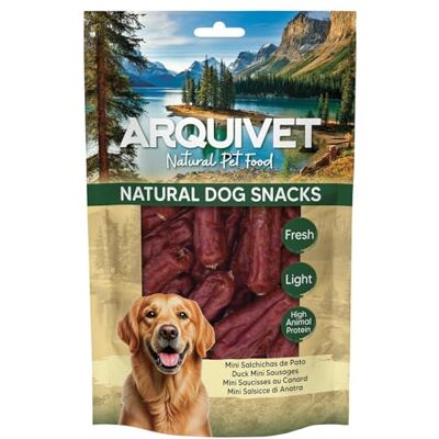 Arquivet Friandises pour chiens (lot de 12) Mini saucisses de canard 100 g, friandises naturelles pour chiens Arquivet Friandises pour chiens (lot de 12) Mini saucisses de canard 100 g, friandises naturelles pour chiens