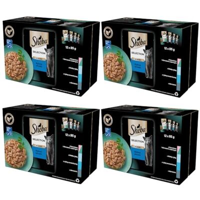 Sheba Selection Variation (MSC) Nourriture humide pour chat dans sachet portions poisson en sauce Multipack 4 x 12 x 85 g Sheba Selection Variation (MSC) Nourriture humide pour chat dans sachet portions poisson en sauce Multipack 4 x 12 x 85 g