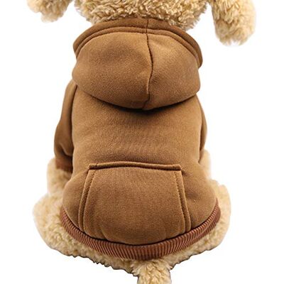 JECIKELON Sweat à capuche d'hiver pour chien avec poches Vêtements chauds pour chiens de petite taille Chihuahua Vêtement pour chiot et chat Café Taille S JECIKELON Sweat à capuche d'hiver pour chien avec poches Vêtements chauds pour chiens de petite taille Chihuahua Vêtement pour chiot et chat Café Taille S
