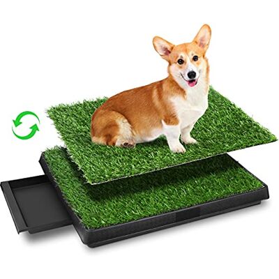 Sailnovo Bac à litière pour chien avec gazon artificiel Tapis d'entraînement à 3 couches Pour petits, grands, chiens âgés, 63 x 50 x 7 cm Sailnovo Bac à litière pour chien avec gazon artificiel Tapis d'entraînement à 3 couches Pour petits, grands, chiens âgés, 63 x 50 x 7 cm