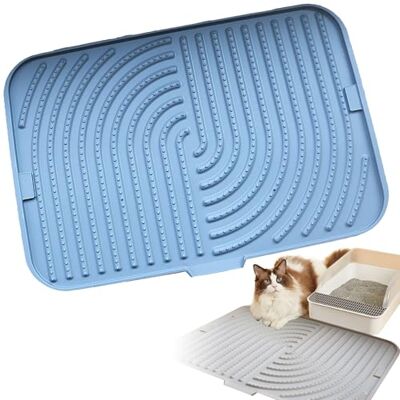 Noaxylic Tapis de litière pour chat, facile à nettoyer, tapis en silicone antidérapant, pour utilisation devant le sable, délicat sur les pattes des chats, 45 x 30 cm, gris Noaxylic Tapis de litière pour chat, facile à nettoyer, tapis en silicone antidérapant, pour utilisation devant le sable, délicat sur les pattes des chats, 45 x 30 cm, gris