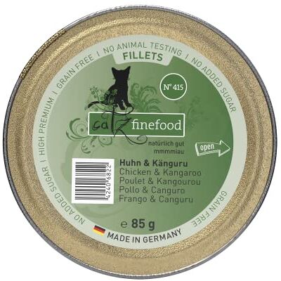 Catz finefood Nourriture pour chat humide Filets fins N° 415 Poulet & Kangourou en gelée – Nourriture humide sans céréales sans sucre en gelée, 85 g (lot de 12) Catz finefood Nourriture pour chat humide Filets fins N° 415 Poulet & Kangourou en gelée – Nourriture humide sans céréales sans sucre en gelée, 85 g (lot de 12)