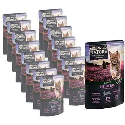Dehner Wild Nature Heidetal Nourriture humide pour chats adultes, lapin, poulet 16 sachets de 85 g (1,36 kg) Dehner Wild Nature Heidetal Nourriture humide pour chats adultes, lapin, poulet 16 sachets de 85 g (1,36 kg)