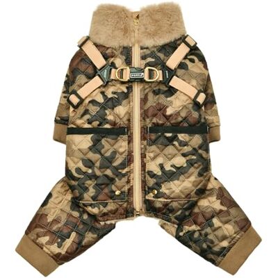 Puppia Bylur Combinaison d'hiver chaude avec harnais intégré pour chiens de petite et moyenne taille, beige, taille M Puppia Bylur Combinaison d'hiver chaude avec harnais intégré pour chiens de petite et moyenne taille, beige, taille M