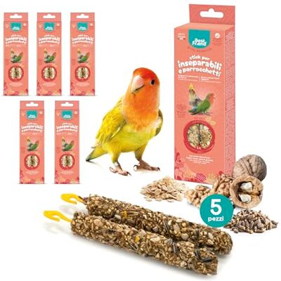 Best Friend Snacks naturels cuits au four pour inséparables et perruches. Savoureux bâtons pour les oiseaux, riches en vitamines avec bois de bouleau pour des dents saines Noix, 5 Pack x 115g Best Friend Snacks naturels cuits au four pour inséparables et perruches. Savoureux bâtons pour les oiseaux, riches en vitamines avec bois de bouleau pour des dents saines Noix, 5 Pack x 115g