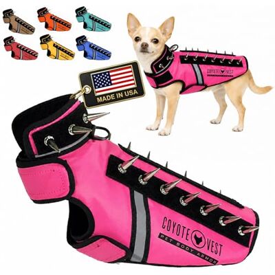 CoyoteVest , SpikeVest Harnais réfléchissant pour chien de petite taille avec pointes pour protéger votre chien contre les coyotes, les prédateurs et les attaques d'animaux Anti-faucon Fabriqué aux CoyoteVest , SpikeVest Harnais réfléchissant pour chien de petite taille avec pointes pour protéger votre chien contre les coyotes, les prédateurs et les attaques d'animaux Anti-faucon Fabriqué aux