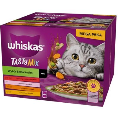 whiskas Repas pour Chat 48 Sachets Fraîcheur (Lot de 4 Packs 12x85g) Tasty Mix Sélection du Chef (4 variétés) Pâtée pour Chat Adulte en Sauce – Nourriture Humide Complète & Equilibrée whiskas Repas pour Chat 48 Sachets Fraîcheur (Lot de 4 Packs 12x85g) Tasty Mix Sélection du Chef (4 variétés) Pâtée pour Chat Adulte en Sauce – Nourriture Humide Complète & Equilibrée