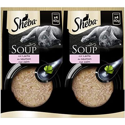 Sheba Soup Lot de 40 sachets de nourriture humide pour chat Saumon 40 x 40 g Sheba Soup Lot de 40 sachets de nourriture humide pour chat Saumon 40 x 40 g